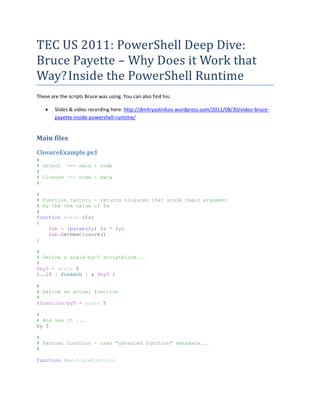 TEC US 2011: Powershell Deep Dive: Bruce Payette – Why Does It Work That