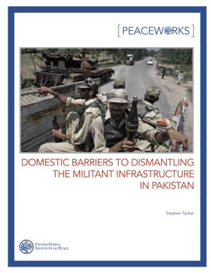 Domestic Barriers to Dismantling the Militant Infrastructure in Pakistan