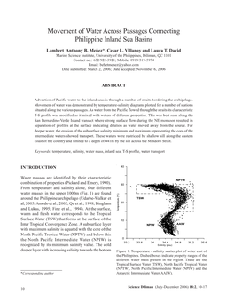 Movement of Water Across Passages Connecting Philippine Inland Sea Basins