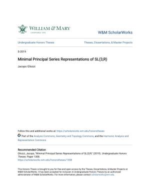 Minimal Principal Series Representations of SL(3,R)