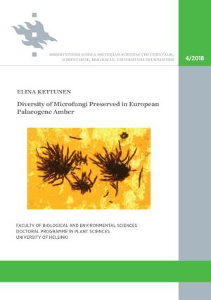 Diversity of Microfungi Preserved in European Palaeogene Amber 12/2017 Senja Laakso Practice Approach to Experimental Governance