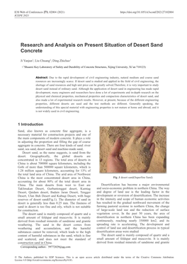 Research and Analysis on Present Situation of Desert Sand Concrete