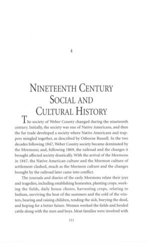 Nineteenth Century Social and Cultural History J