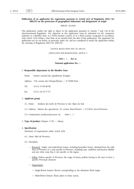 Of Regulation (EEC) No 2081/92 on the Protection of Geographical Indications and Designations of Origin