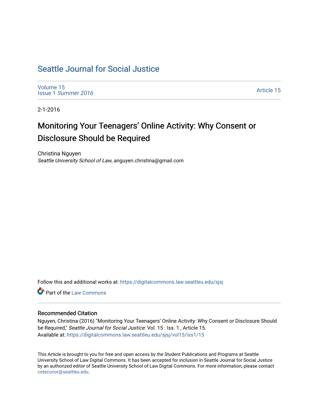 Monitoring Your Teenagersâ•Ž Online Activity: Why Consent Or Disclosure