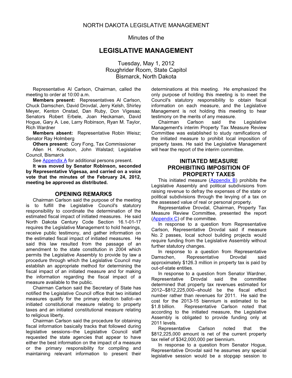 Legislative Management