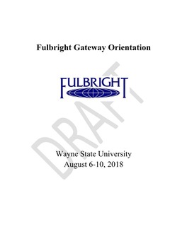 Fulbright Gateway Orientation