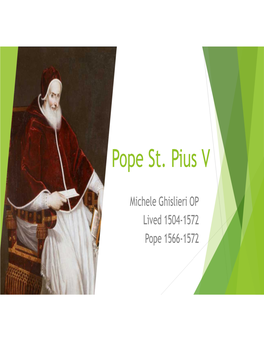 Pope St. Pius V