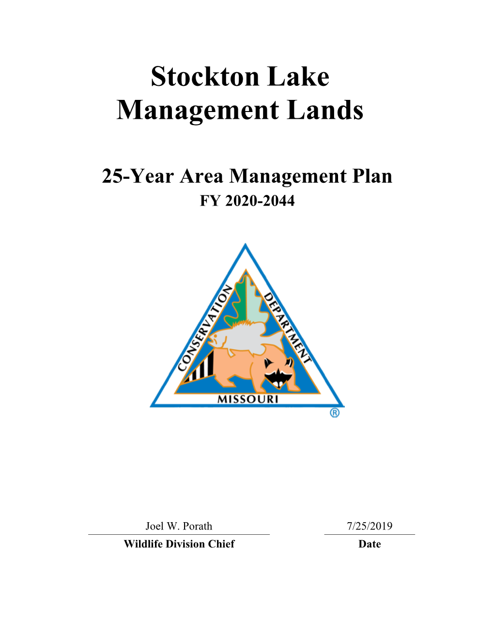 2020 Stockton Lake Management Lands Management Plan  Page 2