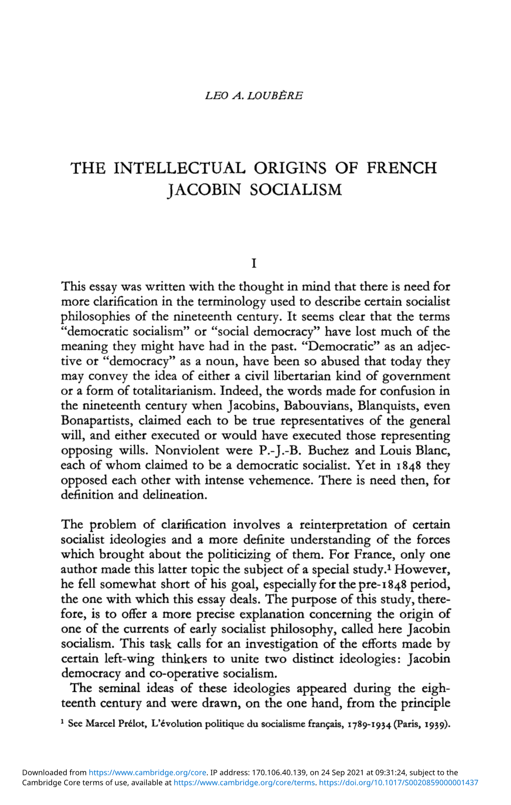 The Intellectual Origins of French Jacobin Socialism