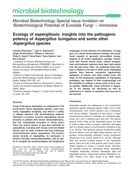 Insights Into the Pathogenic Potency of Aspergillus Fumigatus and Some Other Aspergillus Species