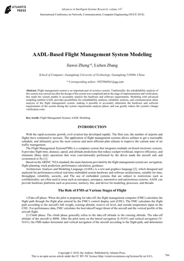 AADL-Based Flight Management System Modeling
