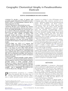 Geographic Chorioretinal Atrophy in Pseudoxanthoma Elasticum