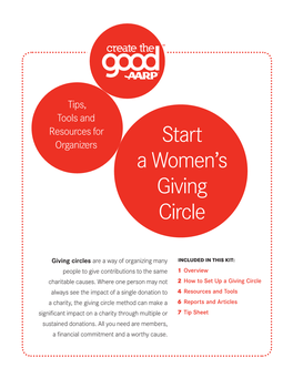 A Women's Giving Circle. Tips, Tools and Resources for Organizers