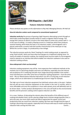 FSM Induction Cooking Feature April 2014