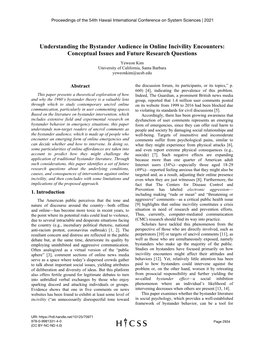 Understanding the Bystander Audience in Online Incivility Encounters: Conceptual Issues and Future Research Questions