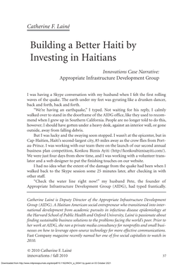 Building a Better Haiti by Investing in Haitians