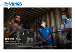 UNHCR Syria Update on Main Activities