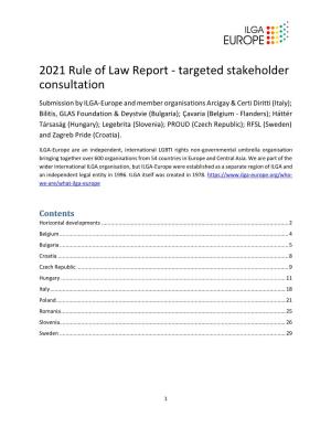 2021 Rule of Law Report - Targeted Stakeholder Consultation