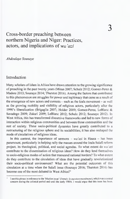 Cross-Border Preaching Between Northern Nigeria and Niger: Practices, Actors, and Implications of Wa ’Azi