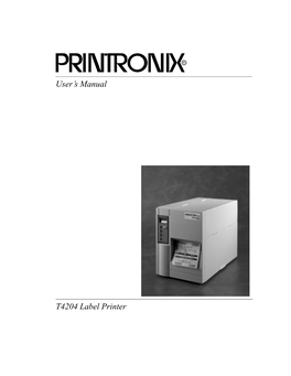 User's Manual T4204 Label Printer