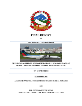 Final Report on the Accident Investigation of US Bangla Airlines