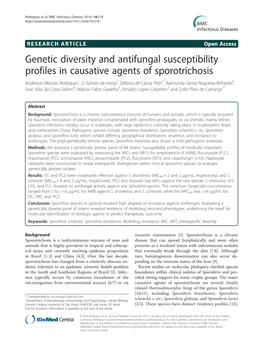 Genetic Diversity and Antifungal Susceptibility Profiles in Causative Agents of Sporotrichosis