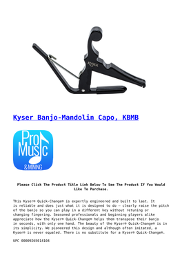 Kyser Banjo-Mandolin Capo, KBMB,Kyser KG6B 6-String Guitar