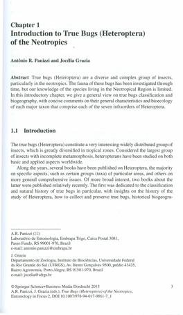 Introduction to True Bugs (Heteroptera) of the Neotropics