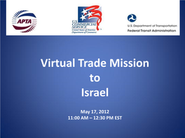 Virtual Trade Mission to Israel