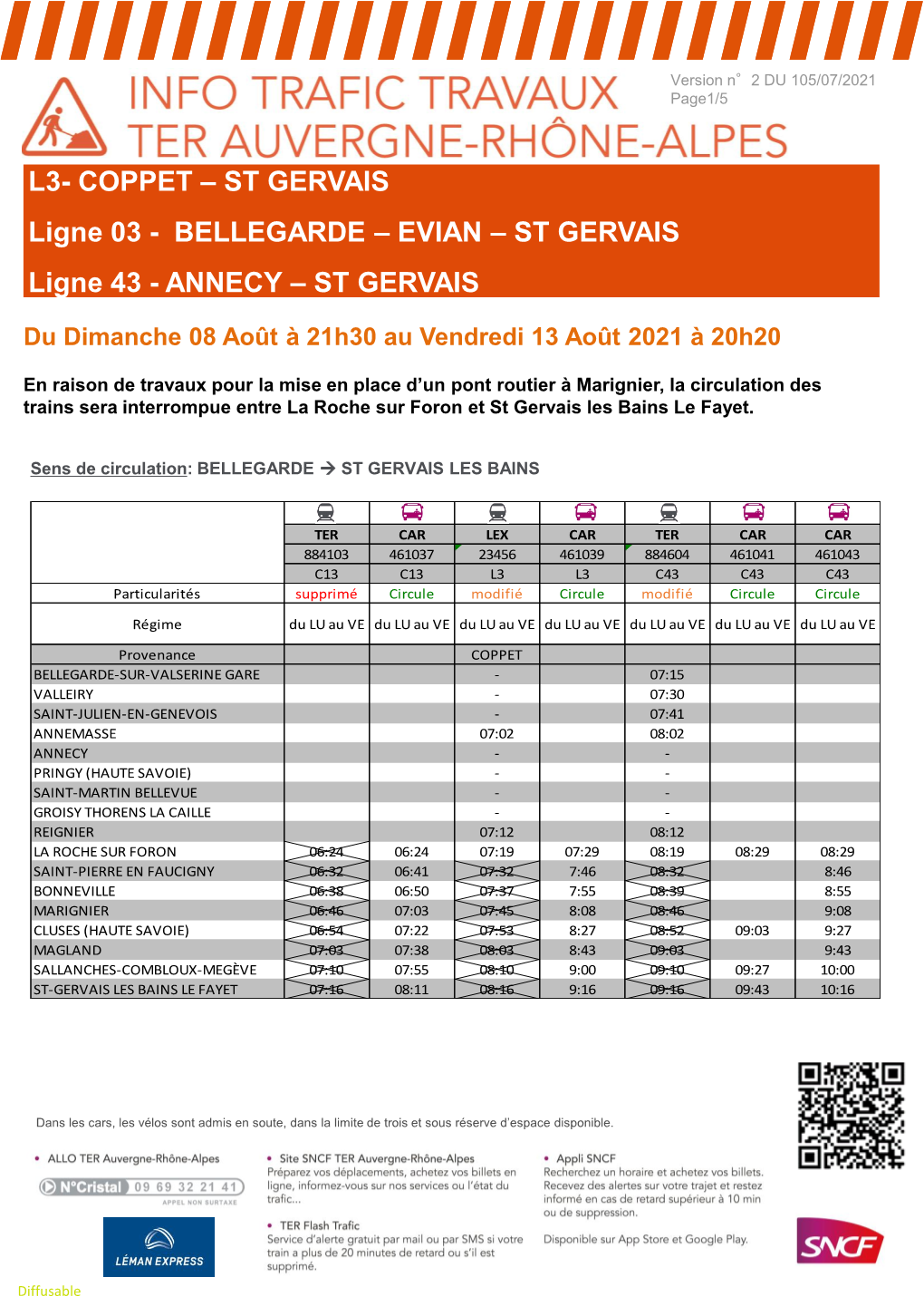 St-Gervais Les Bains Le Fayet 07:16 08:11 08:16 9:16 09:16 09:43 10:16