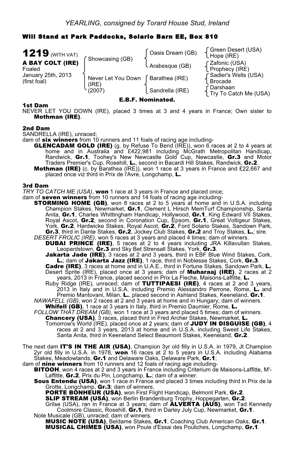 Tattersalls October Yearling Sale Book 1