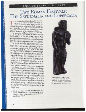 Iwo ROMAN FESTIVALS: the SATURNALIA and LUPERCALIA