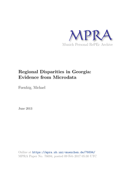 Regional Disparities in Georgia: Evidence from Microdata