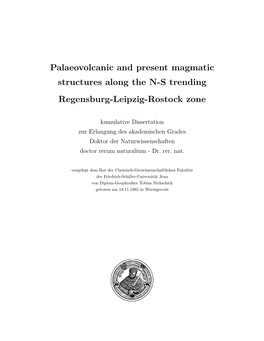 Palaeovolcanic and Present Magmatic Structures Along the N-S Trending Regensburg-Leipzig-Rostock Zone