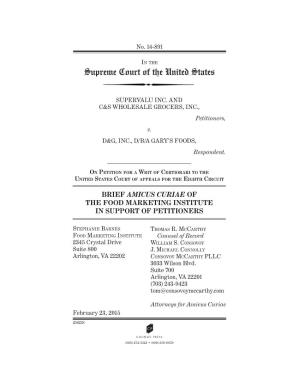 FMI Amicus Brief: SUPERVALU Inc. and C&S Wholesale Grocers, Inc., V