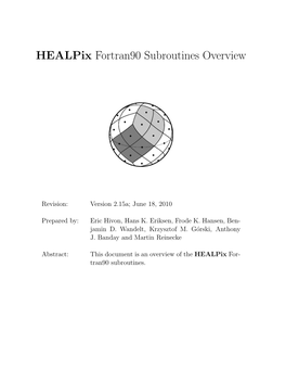Healpix Fortran90 Subroutines Overview