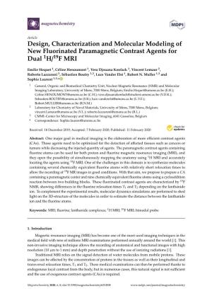 Design, Characterization and Molecular Modeling of New Fluorinated Paramagnetic Contrast Agents for Dual 1H/19F MRI