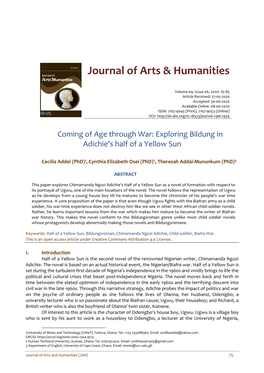 Journal of Arts & Humanities