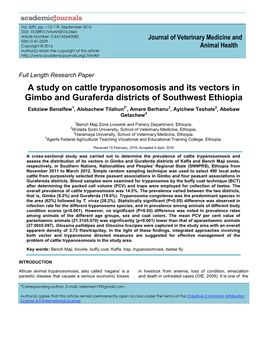 A Study on Cattle Trypanosomosis and Its Vectors in Gimbo and Guraferda Districts of Southwest Ethiopia