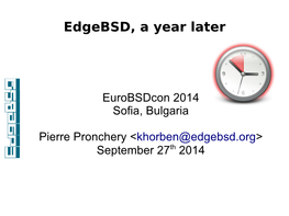 Edgebsd, a Year Later