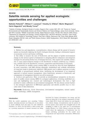 Satellite Remote Sensing for Applied Ecologists: Opportunities and Challenges