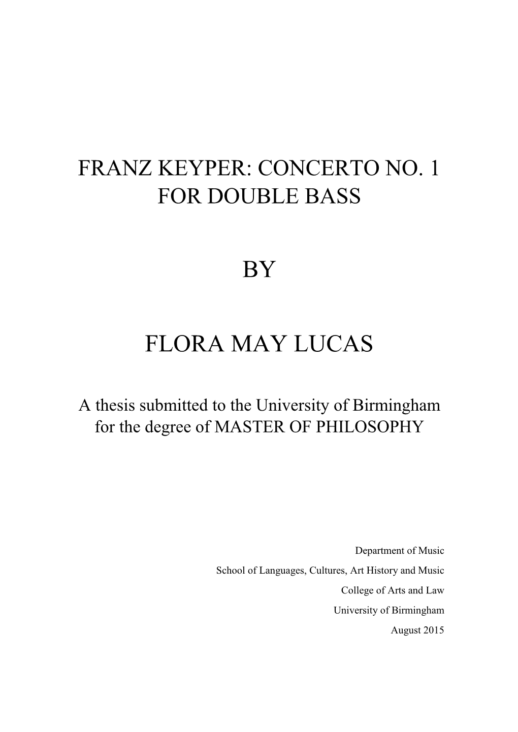 Franz Keyper: Concerto No