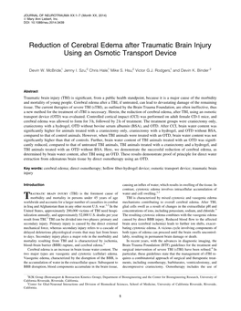 Reduction of Cerebral Edema After Traumatic Brain Injury Using an Osmotic Transport Device
