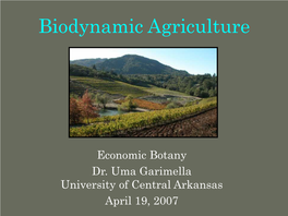 Biodynamic Agriculture