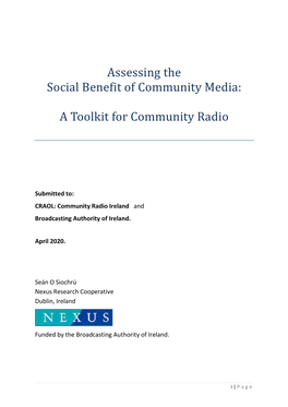 Assessing the Social Benefit of Community Media