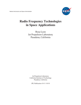 Radio Frequency Technologies in Space Applications