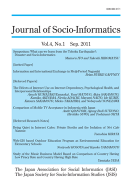 Journal of Socio-Informatics Vol.4, No.1 Sep