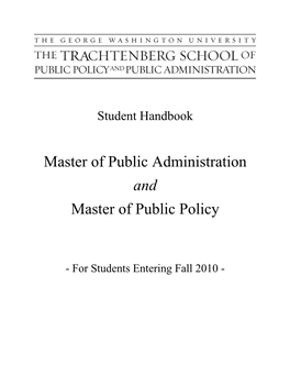 Master of Public Administration and Master of Public Policy