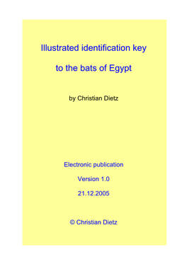 Illustrated Identification Key to the Bats of Egypt